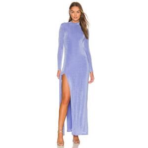 Atoir The Venice Dress Long Sleeve Waist Tie Jersey Side Slit Ultramarine Size 4